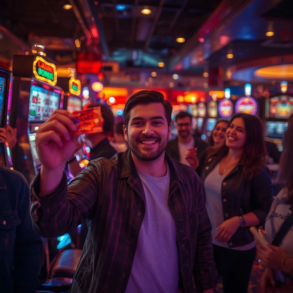 une personne tenant un bonus de casino AllySpin
