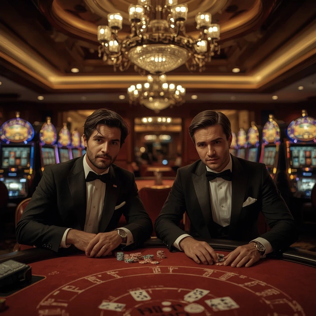Deux joueurs de poker dans un casino AllySpin